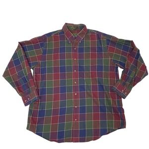 Orvis Signature Collection Cotton Wool Plaid‎ Button Down Shirt Mens XL 7A41